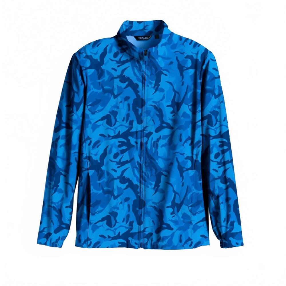 NEW SCALES men's gear frigate camo full zip jacket in blue